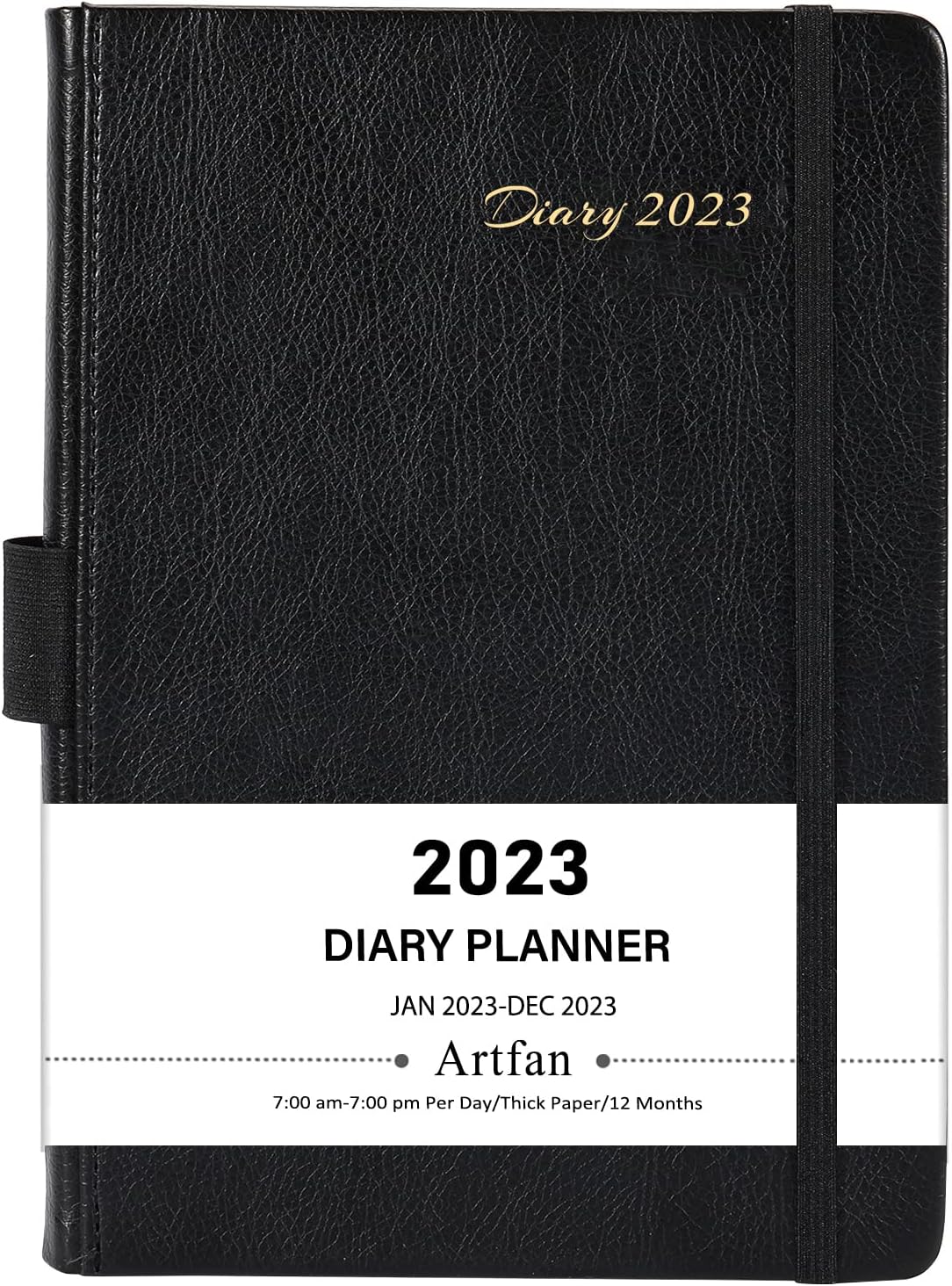2023 Diary - 2023 Diary a5 Page a Day from January 2023 to December 2023, Page a Day Diary with Leather Cover, Inner Pocket and 16 Extra Notes Pages, 21 x 14.8 cm