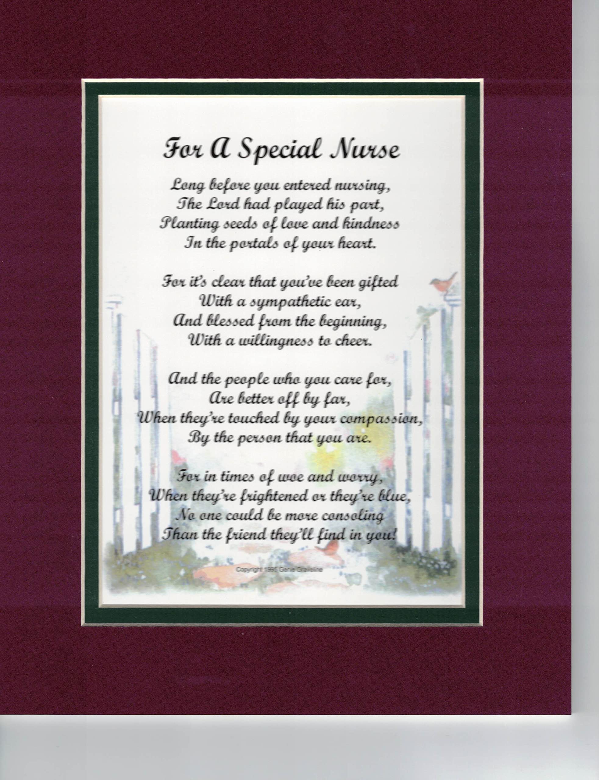 Amazon.com: Genie's Poems- Nurse Poem - Nurse Gift - Nurse Graduation -  Nurse Thank You - Nurse Appreciation - Nurse Present - : Clothing, Shoes &  Jewelry