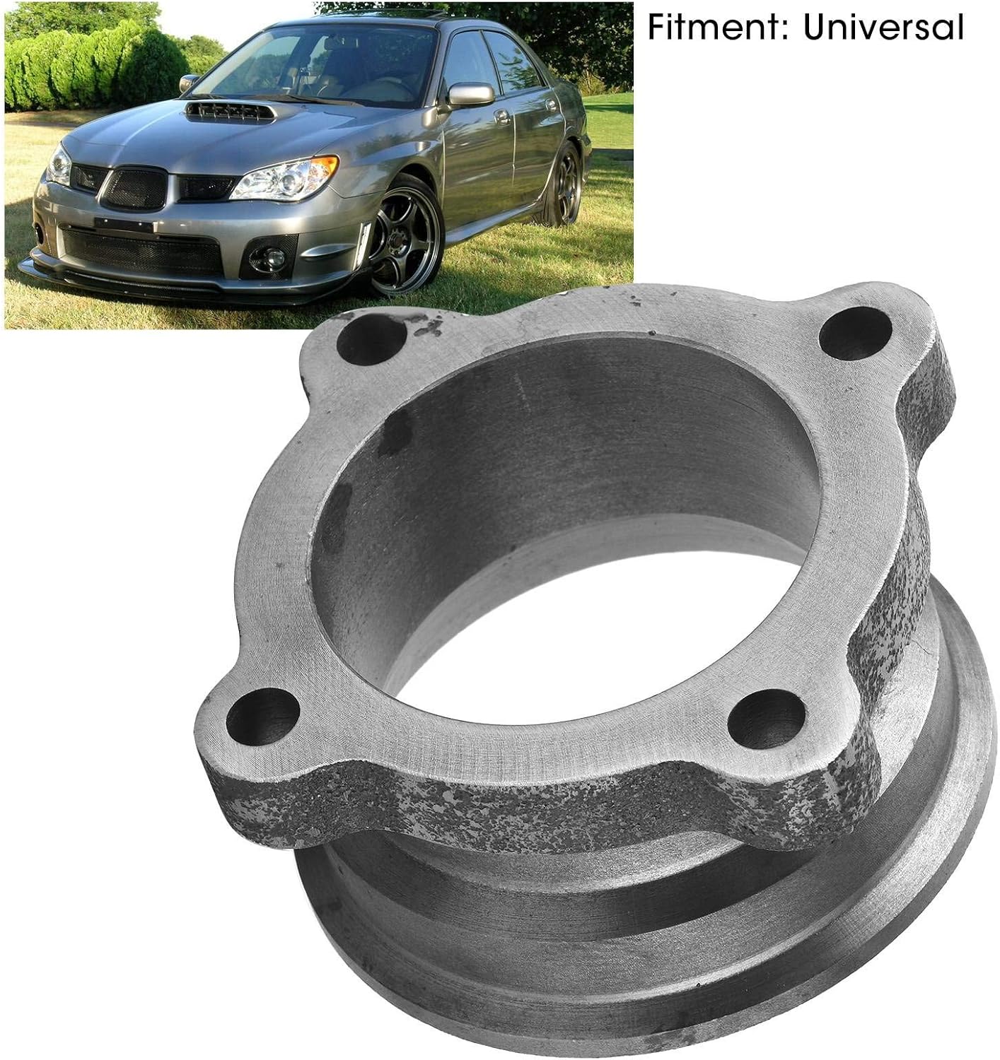 V Band Exhaust Flange Adapter, 4 Bolt Flange Convert 2.5 Inch Exhaust Port to 3 Inch, Compatible with GT30 GT35 T3 V Band Flange Adaptor for Universal 3/8inch Bolt Specification Vehicles