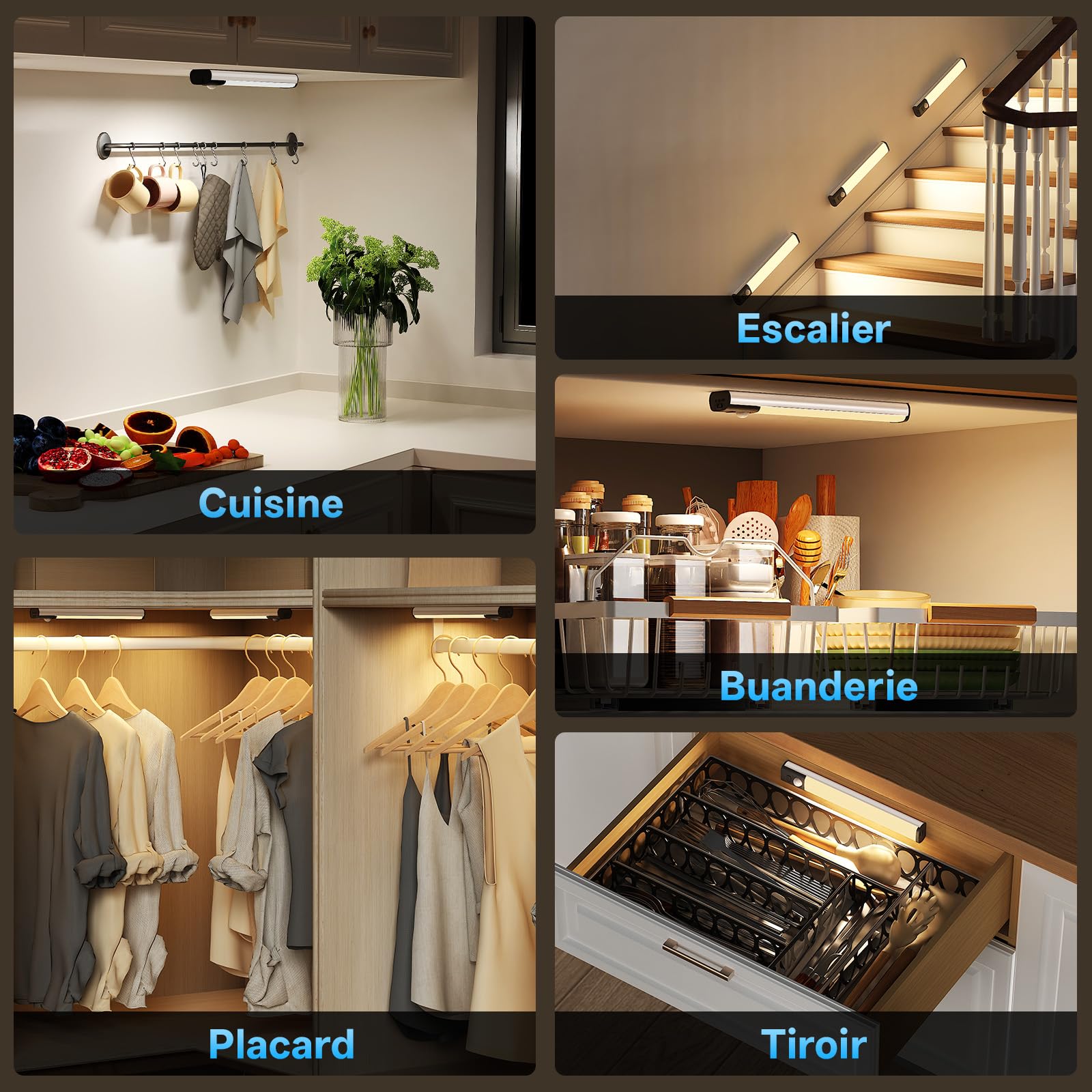LED Cuisine Sous Meuble, Lumière Détecteur de Mouvement Intérieur