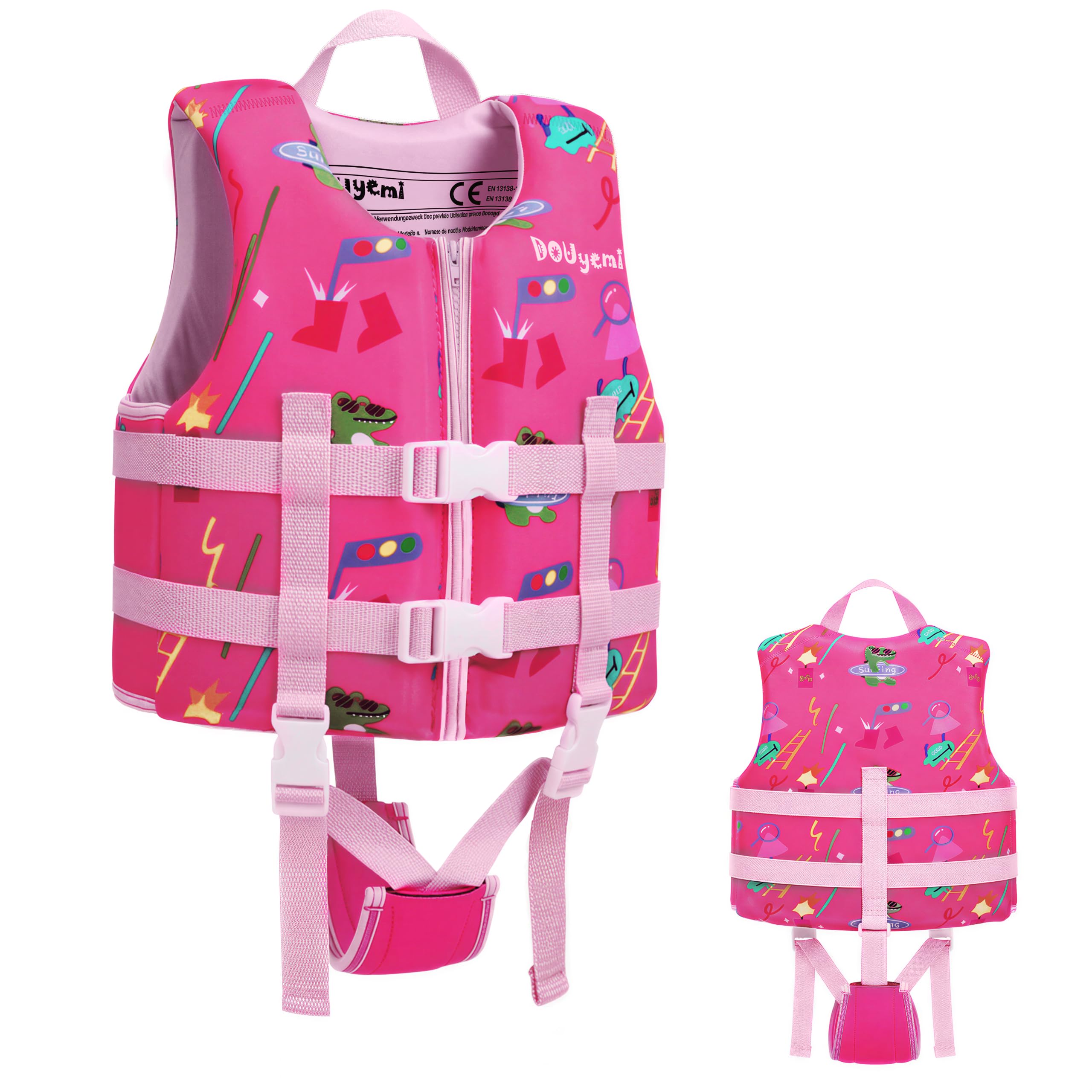Chaleco de Natación para Niños Chaleco Flotador Bebe Kids Swim Vest Float Jacket, Chaleco de Piscina con Tirantes Dobles Ajustables, Ayuda de Natación a Partir de 2 a 3 Años para Niños