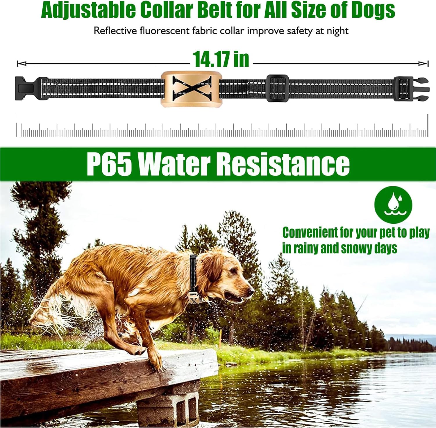 Wireless Electric Dog Fence Pet Boundary Containment System 2-in-1, Waterproof & Rechargeable Training Collar Receiver, Adjustable Vibration Shock, Electric Fence for Stubborn Dogs,for2dogs