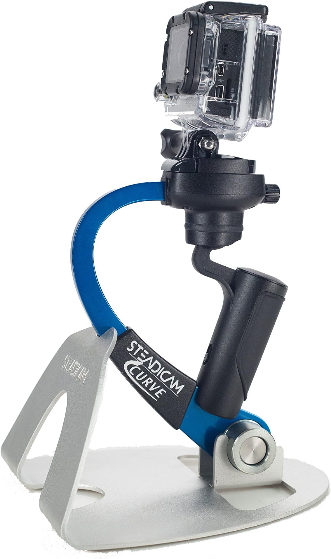 Steadicam Curve-BK Handheld Video Stabilizer and Grip for GoPro Hero Cameras 3, 4 Black & Hero 5 (Blue)