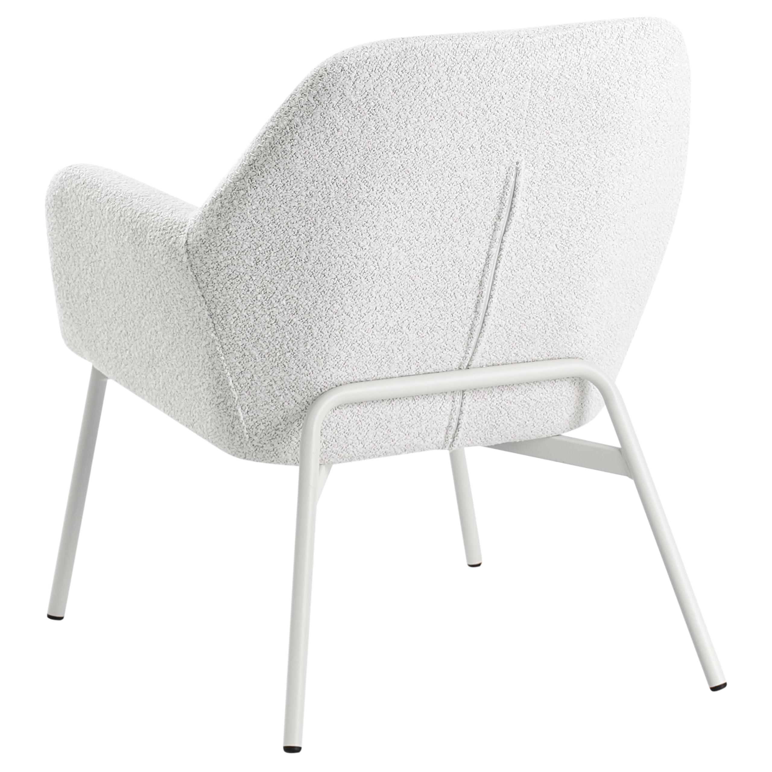 Poltrona con braccioli Gambe in ferro Rivestimento in tessuto Bianco sporco