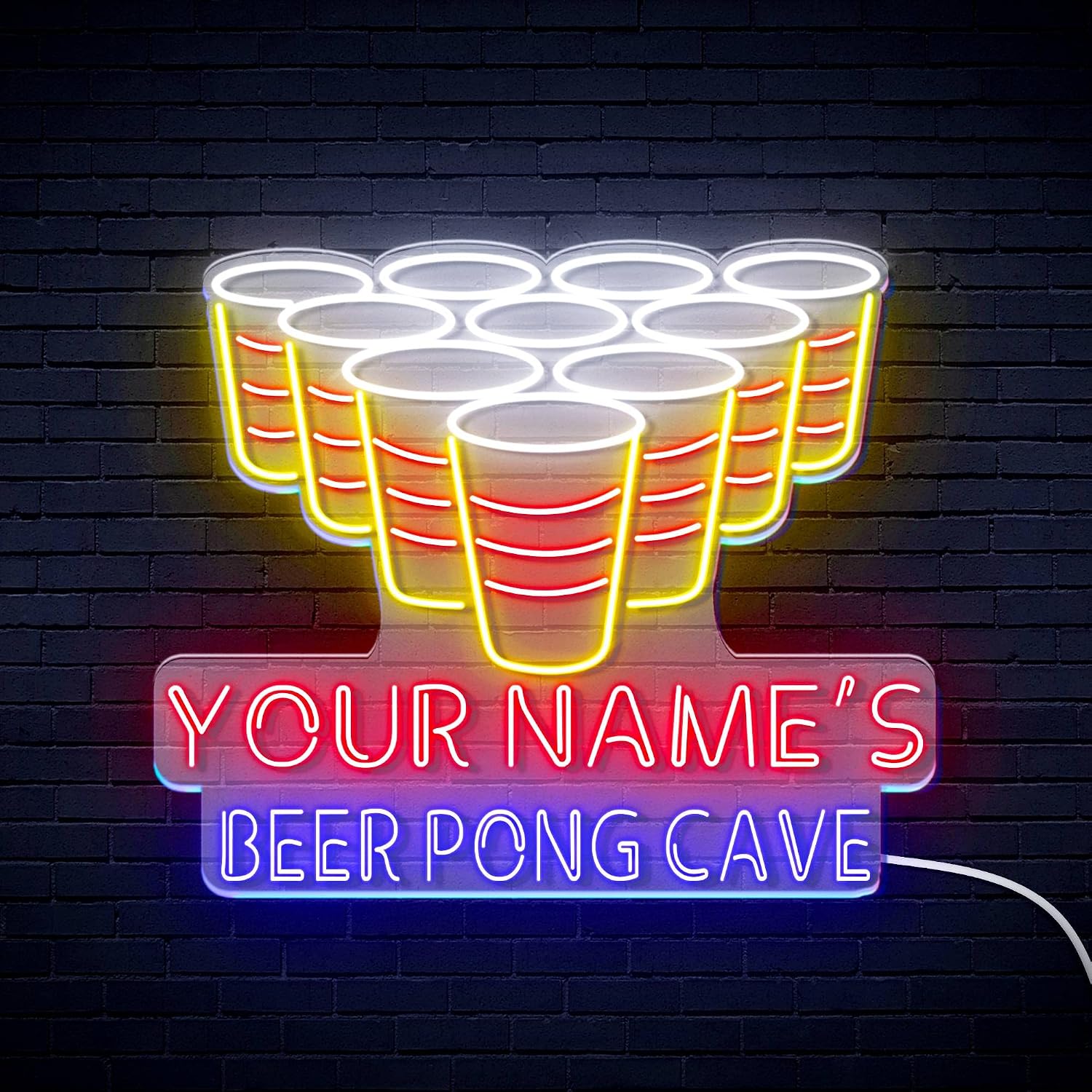 ADVPRO Beer Pong Cave Personalized Ultra-Bright LED Neon Sign - Multi-Color 7 - st16s54-fn-q0018-tm-m7