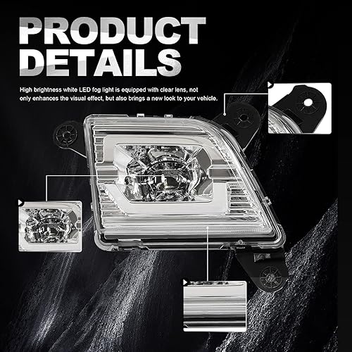 Miniatura 4 de HECASA Faros antiniebla LED compatibles con Chevy Silverado 1500 2019-2022 (nuevo cuerpo) faros antiniebla delanteros de repuesto para GM2593332