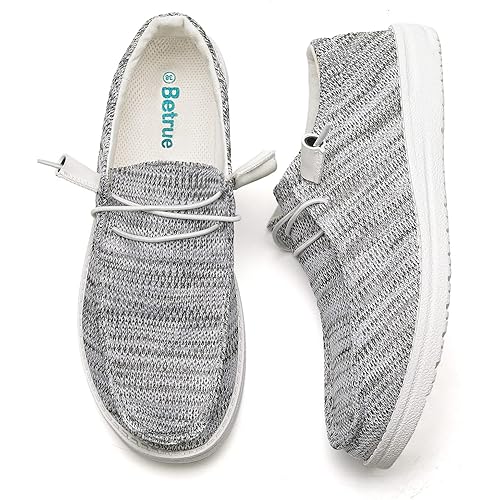 Betrue Lightweight Boat Shoes for Women, Womens Casual Loafers, Womens Slip On Deck Shoes, Breathable Canvas Sneakers for Women