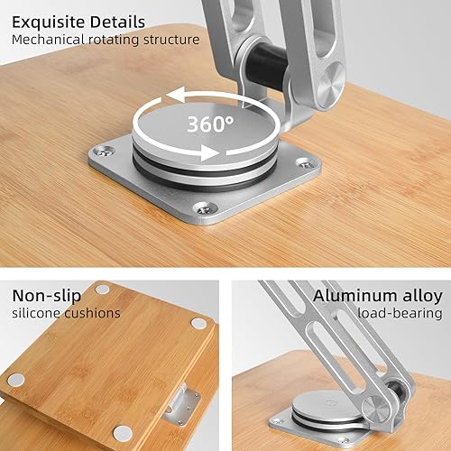 Miniatura 7 de Crocqett - Soporte de libro para lectura, ajustable giratorio de 360 grados, con clips de página, soporte grande para libros de cocina, música,