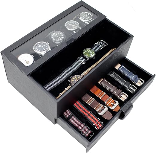 Caddy Bay Collection Watch Box w/Removable Watch Band