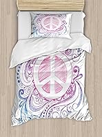 Vista 184 de Ambesonne Juego de funda de edredón de baloncesto, silueta de jugador de baloncesto, promoción de campeonato de competencia de atleta, juego de ropa