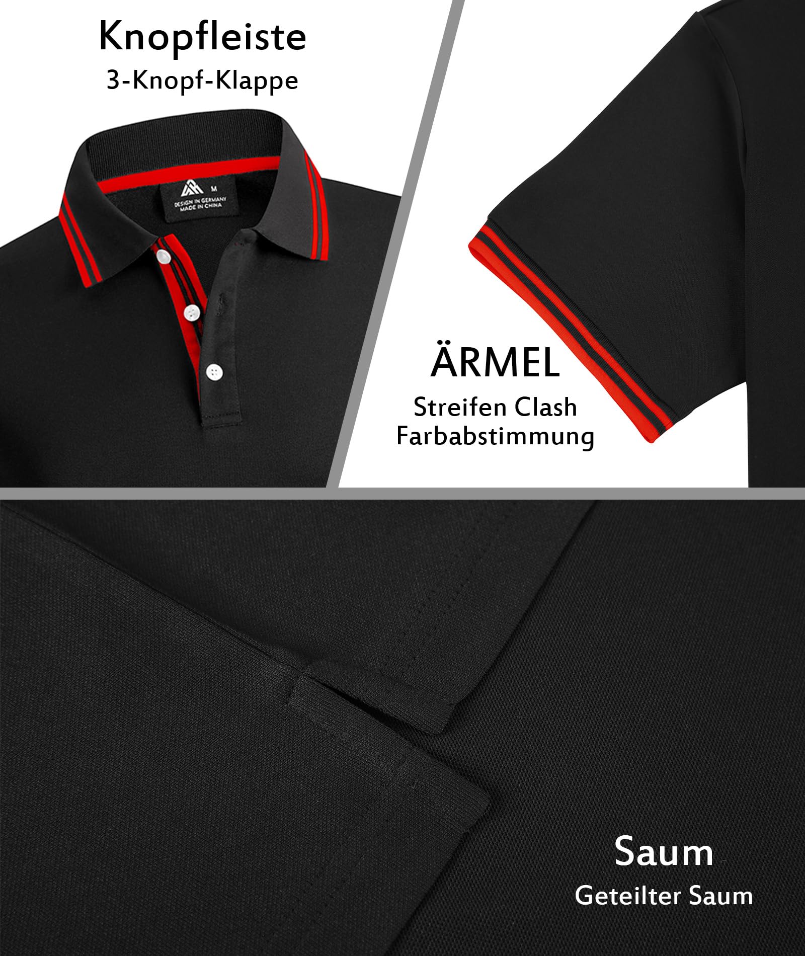 SwissWell Polo Uomo Manica Corta Asciugatura Rapida Traspirante Golf T-Shirt Tennis Polo Shirt Estiva per Uomo Sportiva Magliette - 3