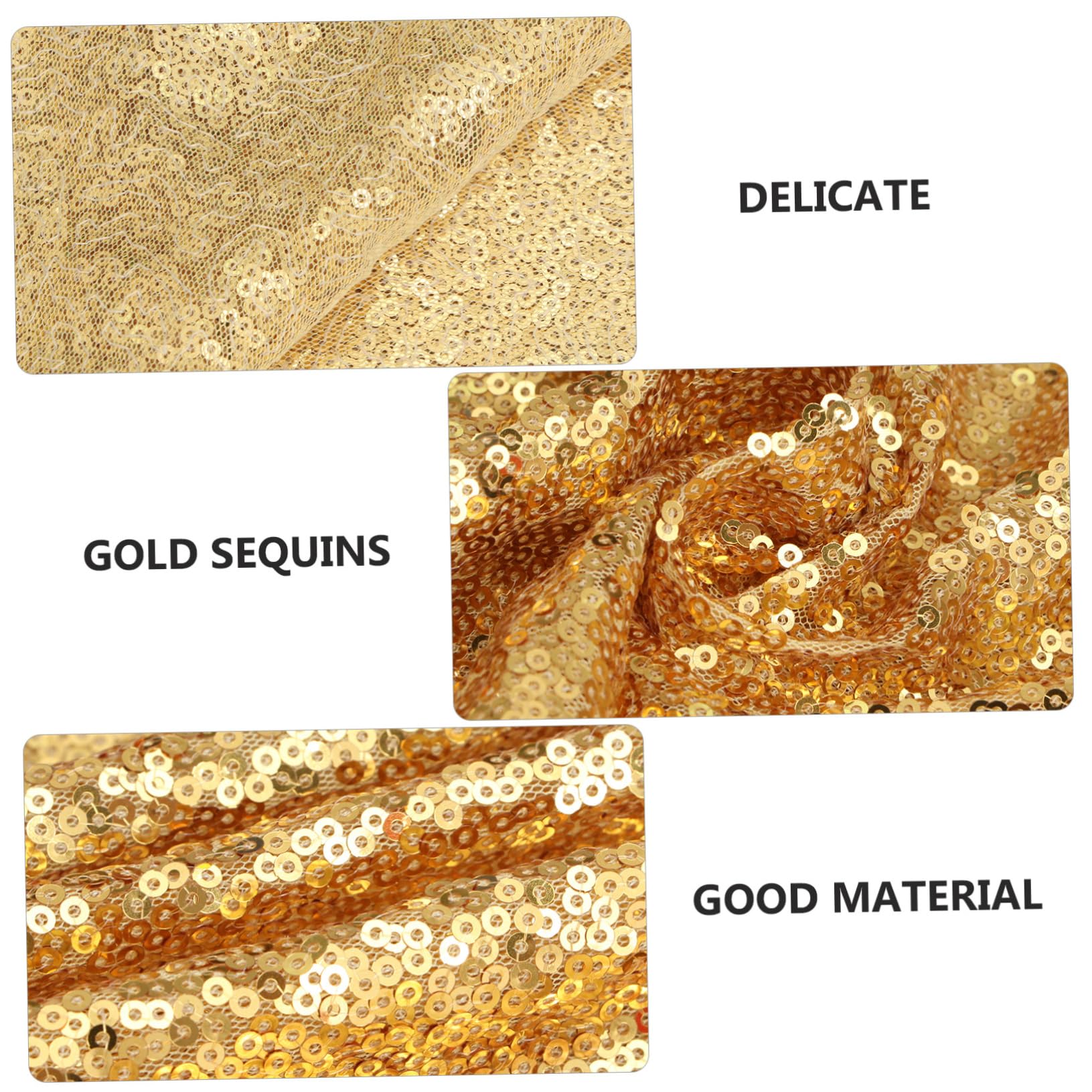 Fondale Fotografico a Paillettes Oro 1, 2x1, 8m per Feste | Tessuto Finitura Scintillante, per Matrimonio e Capodanno, Adatto a Scena Natalizia