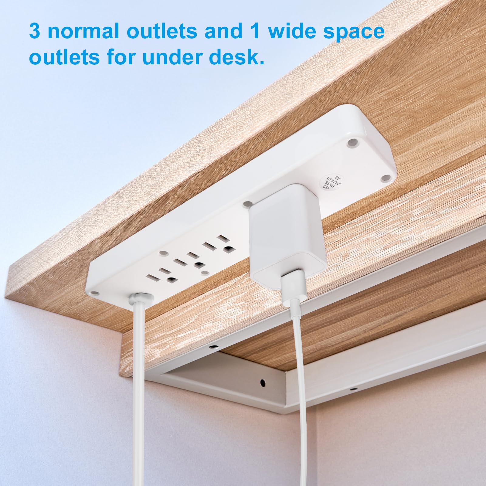 Regleta Multicontactos USB C 20W Alargador Doble Cara Eléctrica 8 Contactos 4 USB para Escritorio, Sofá, Consola, Cajón, Oficina, Armario