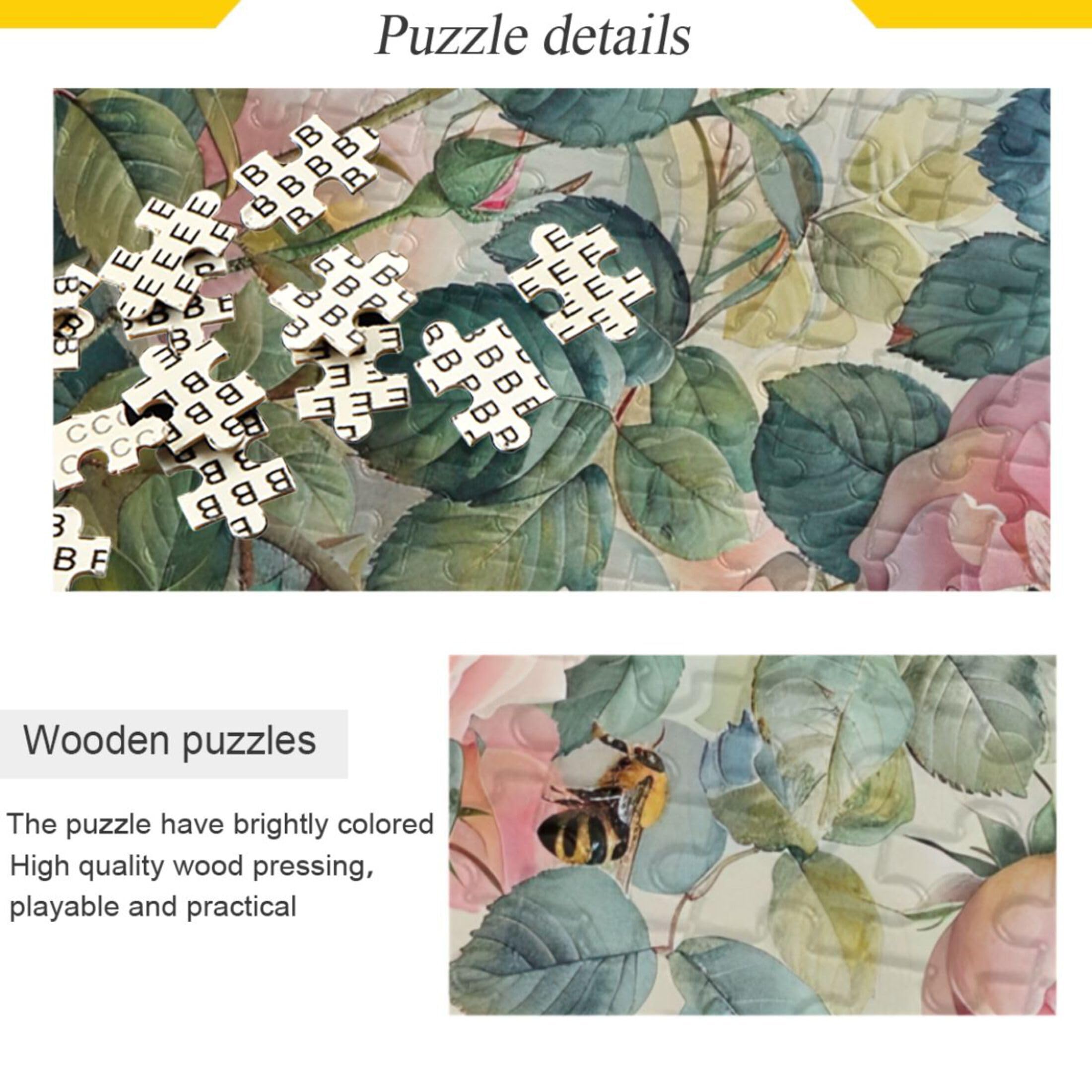 1000 Piece Flowers Jigsaw Puzzle For Adults - Large Art Puzzle With Reference Picture & Bag