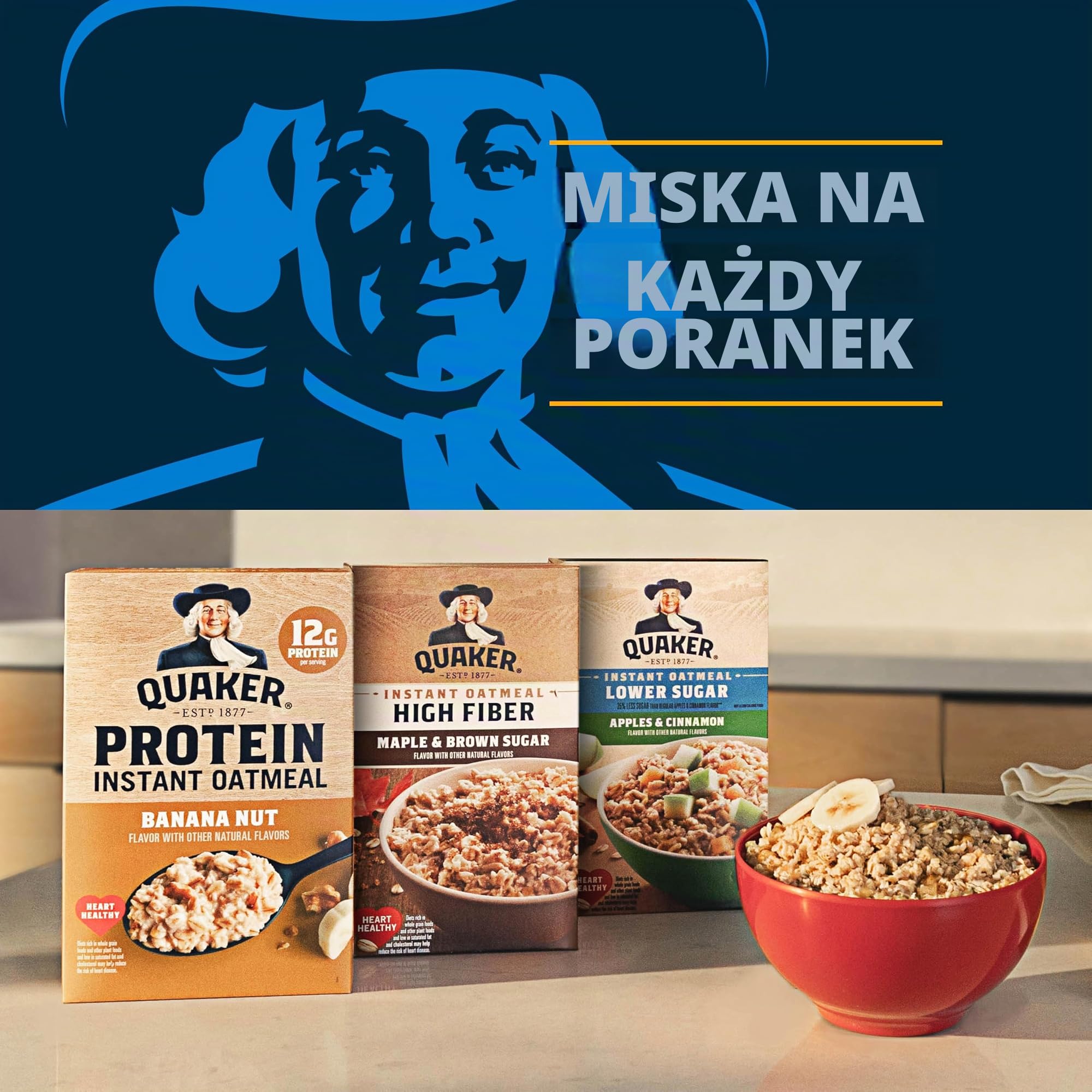 Quaker Instant Oatmeal, 4 Flavor Variety Pack, Individual Packets, 48 Count