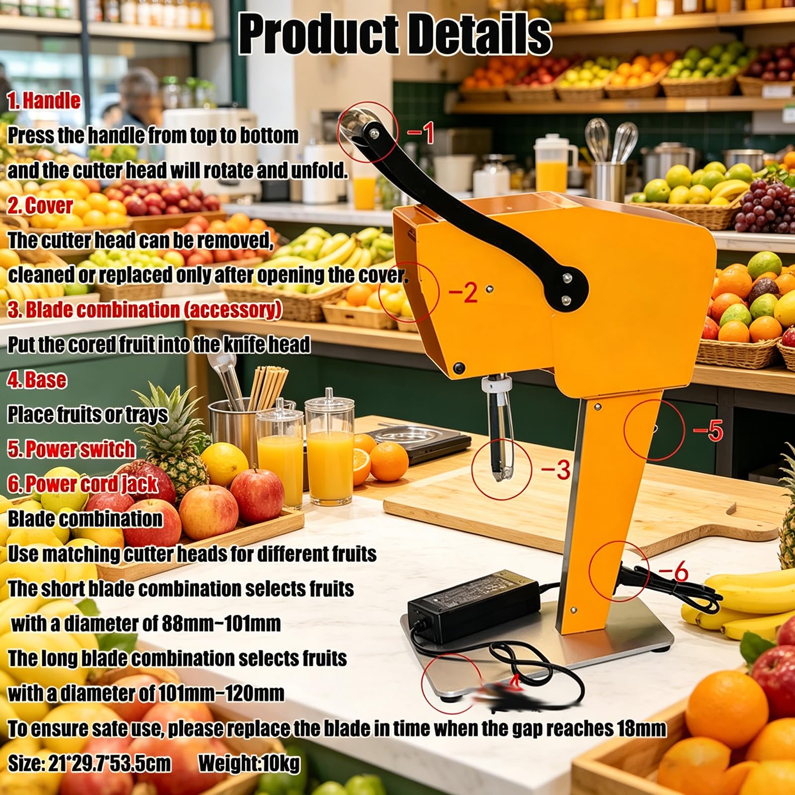 Extracteur De Jus Professionnel, Extracteur De Jus D'orange Avec Vide-pomme Et Doubles Lames, Pas Besoin De Peler, Extraction Efficace En 10 Secondes, Démontage Et Montage Faciles