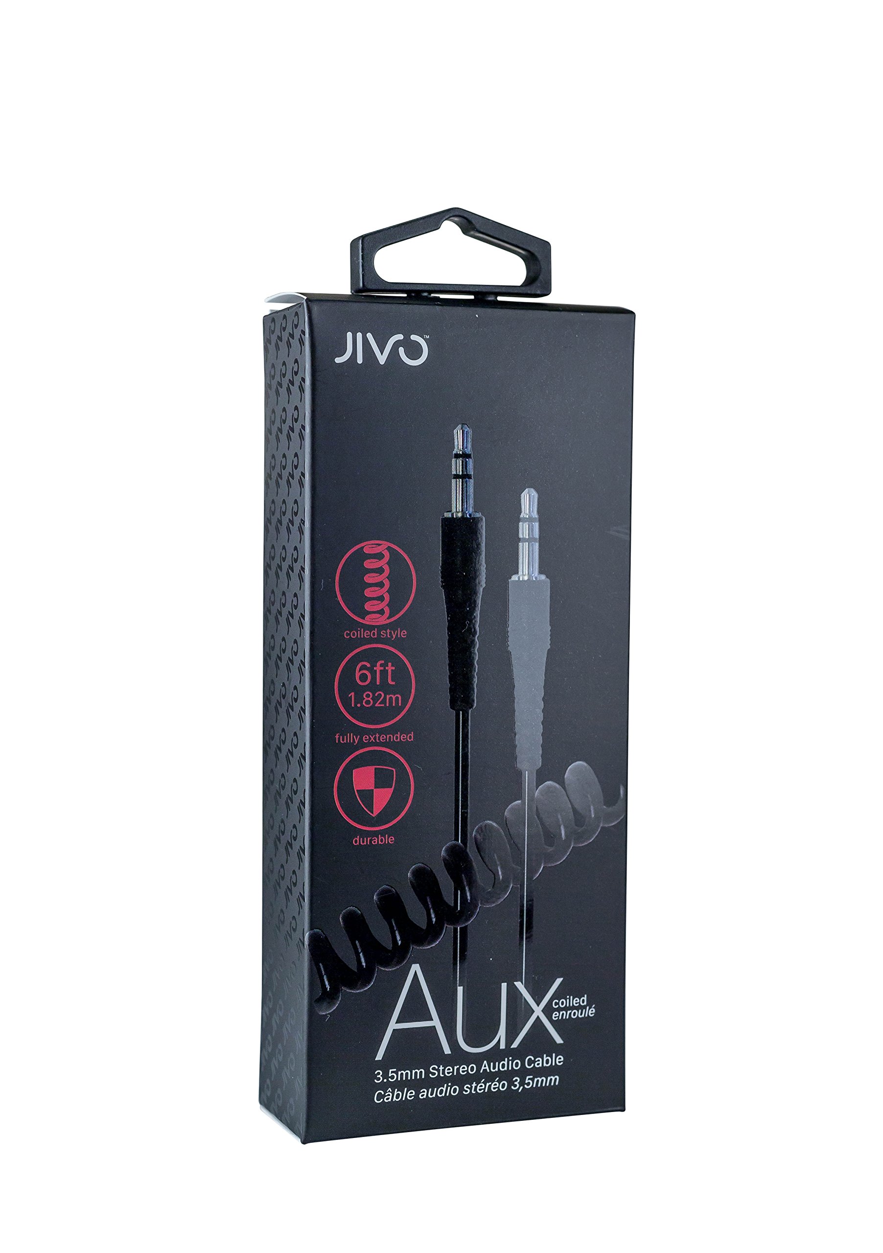 Jivo Coiled cable-extending to 6ft, black, 3.5 mm - Image 3