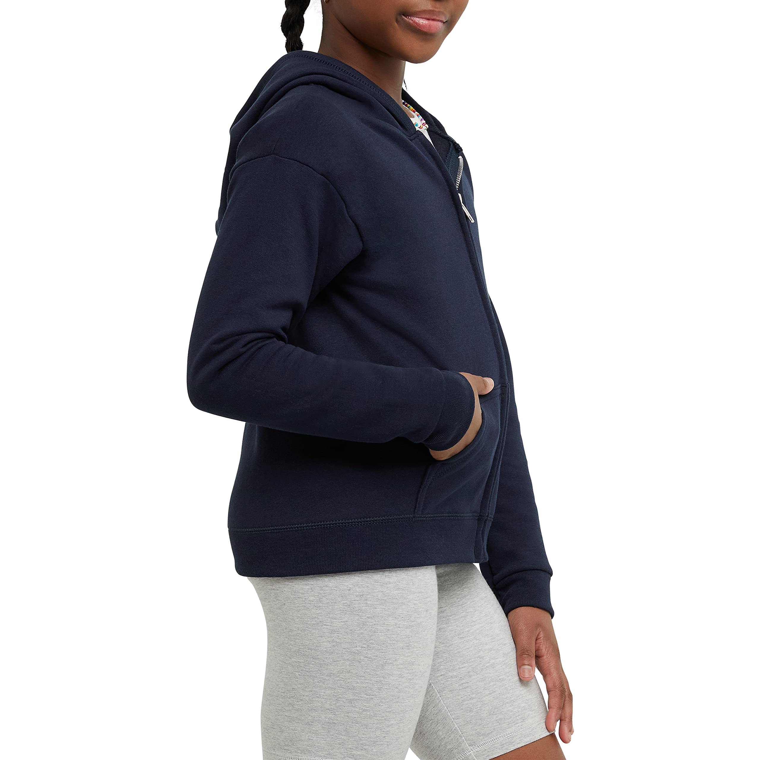 Hanes Comfortsoft Ecosmart - Sudadera con Capucha y Cremallera Completa para niña