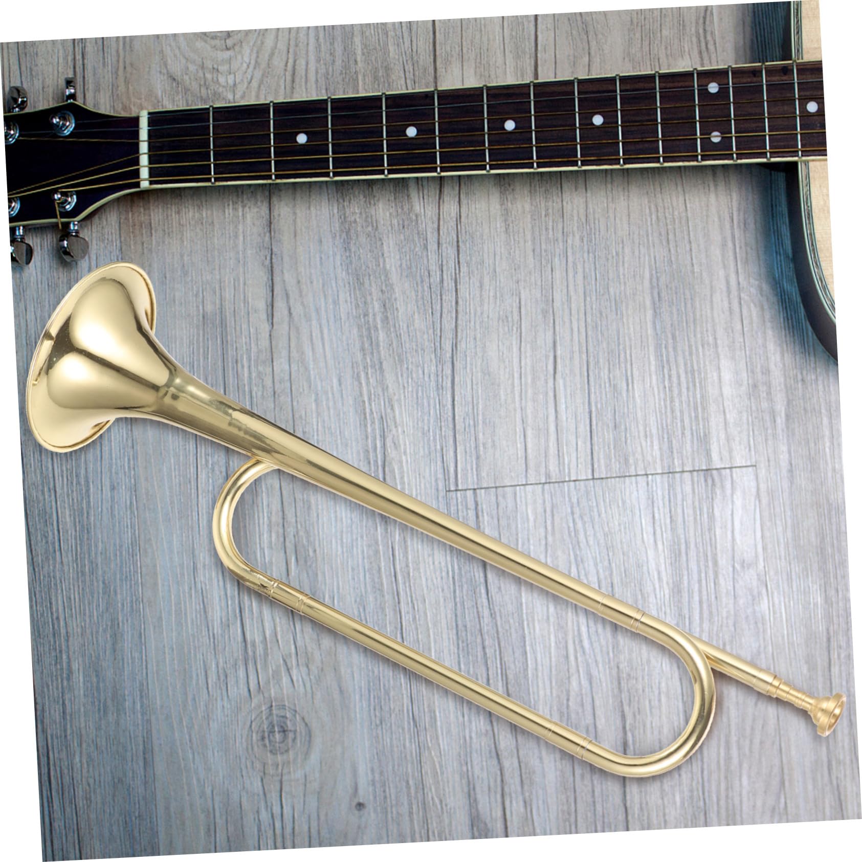 TOYANDONA Trompeta de Latón Dorado y Función Decorativa Diseño Creativo para Niño Bemol Adecuado para Estudiantes y Principiantes en Instrumentos Musicales