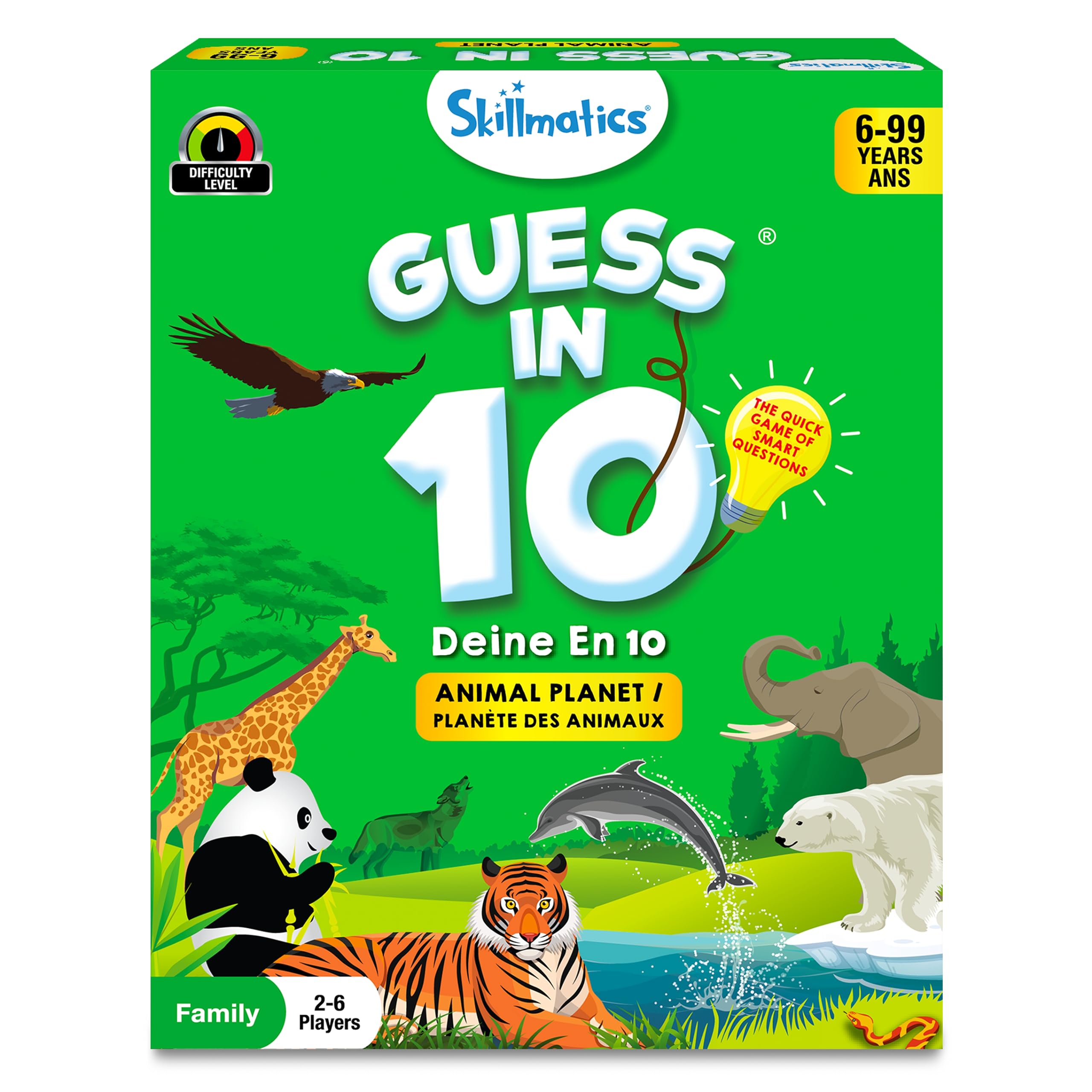 Skillmatics Guess in 10 Animal Planet, Trivia Card Game, Christmas Stocking Stuffers Perfect for Boys, Girls, Kids, Teens, Adults Who Love Animals, Travel Games, Gifts for Ages 6, 7, 8, 9, 10, and Up