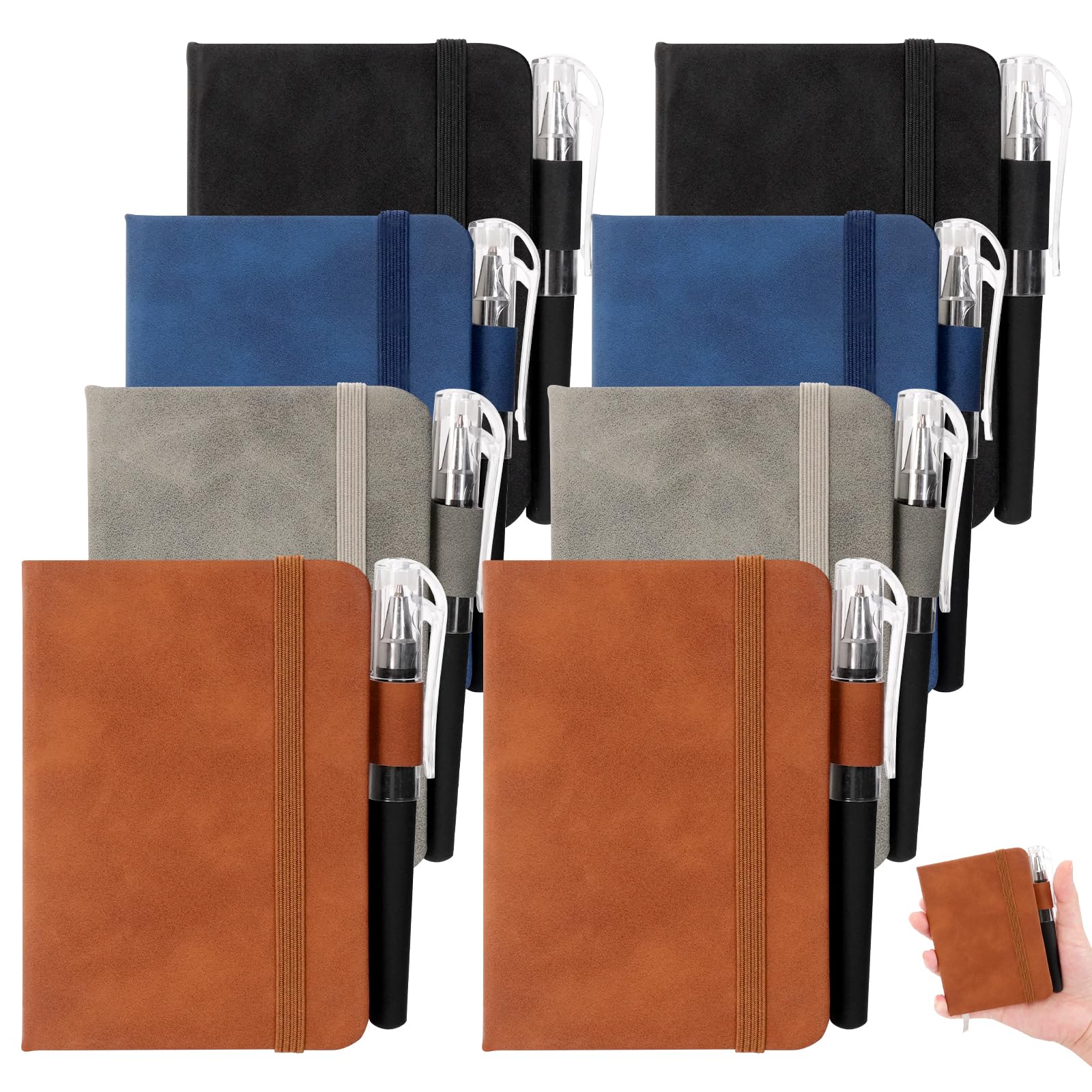 SHILIPAIJC 8pcs Small Notebooks Pocket Size, A7 Notebook Field Notes