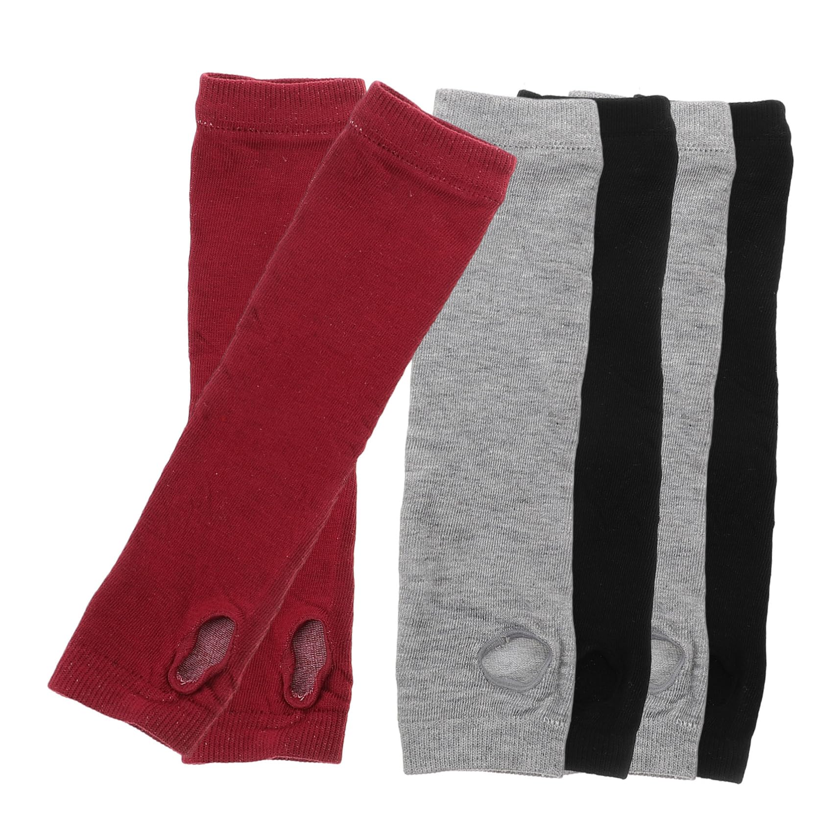 VALICLUD 3 Pairs Long Fingerless Arm Warmers with Thumb Hole Soft Knitted Cotton Blend Sleeves for Women Lightweight Winter Comfort for Cold Weather