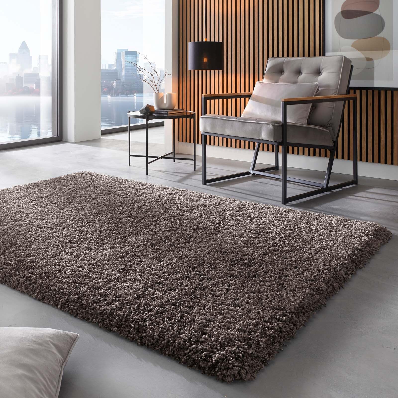 Taracarpet Shaggy Hochflor Langflor Teppich Twilight Luxus Qualität aus Belgien für Wohnzimmer und Schlafzimmer Anthrazi