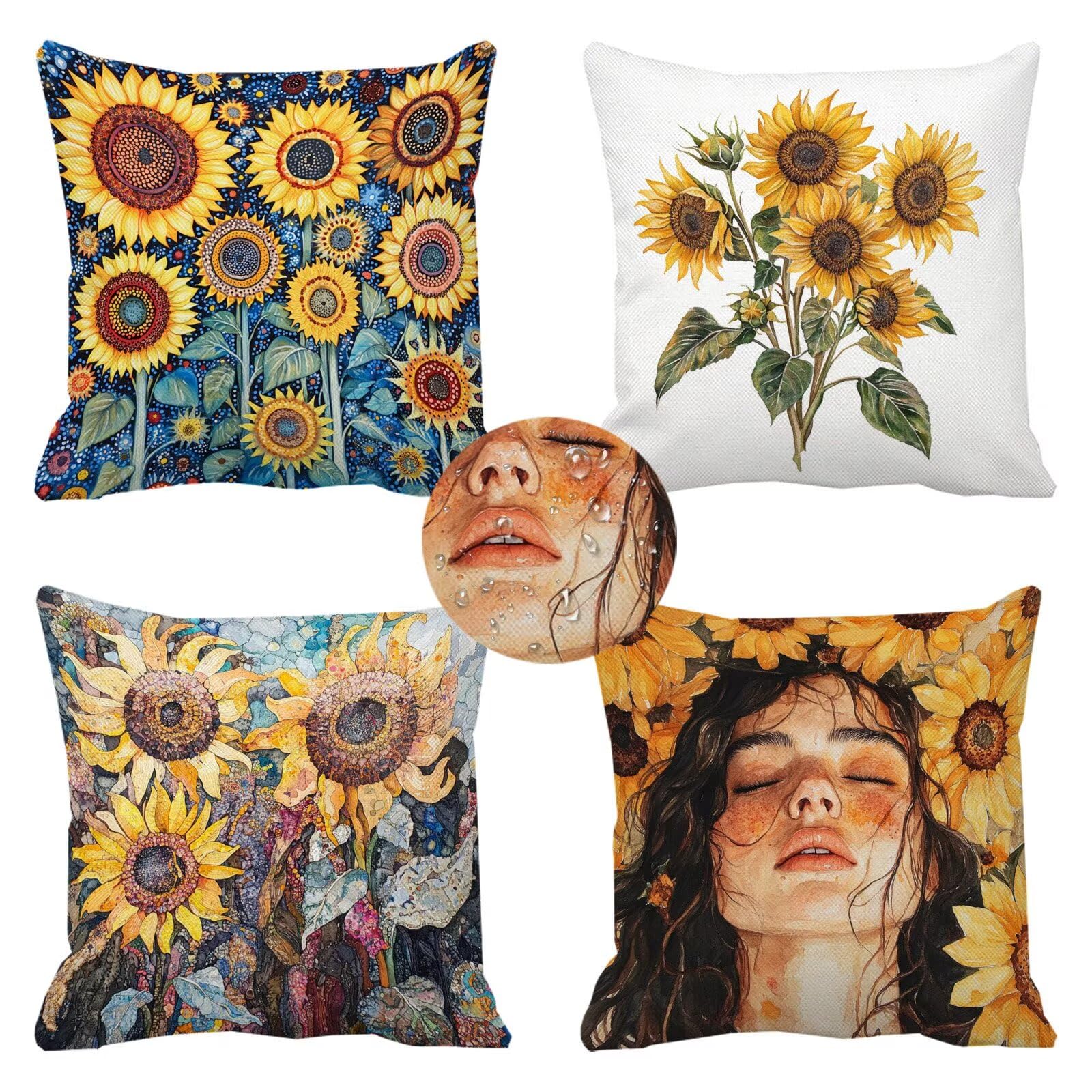 Coussin extérieur imperméable 50x50 en lin jaune pour protéger vos canapés de jardin de la pluie