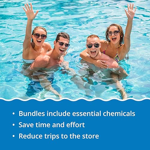 Miniatura 6 de In The Swim Paquete de cloro y shock para desinfección de piscinas  Incluye un balde de 24 libras de tabletas multiusos Super 5-en-1 y 12 bolsas de