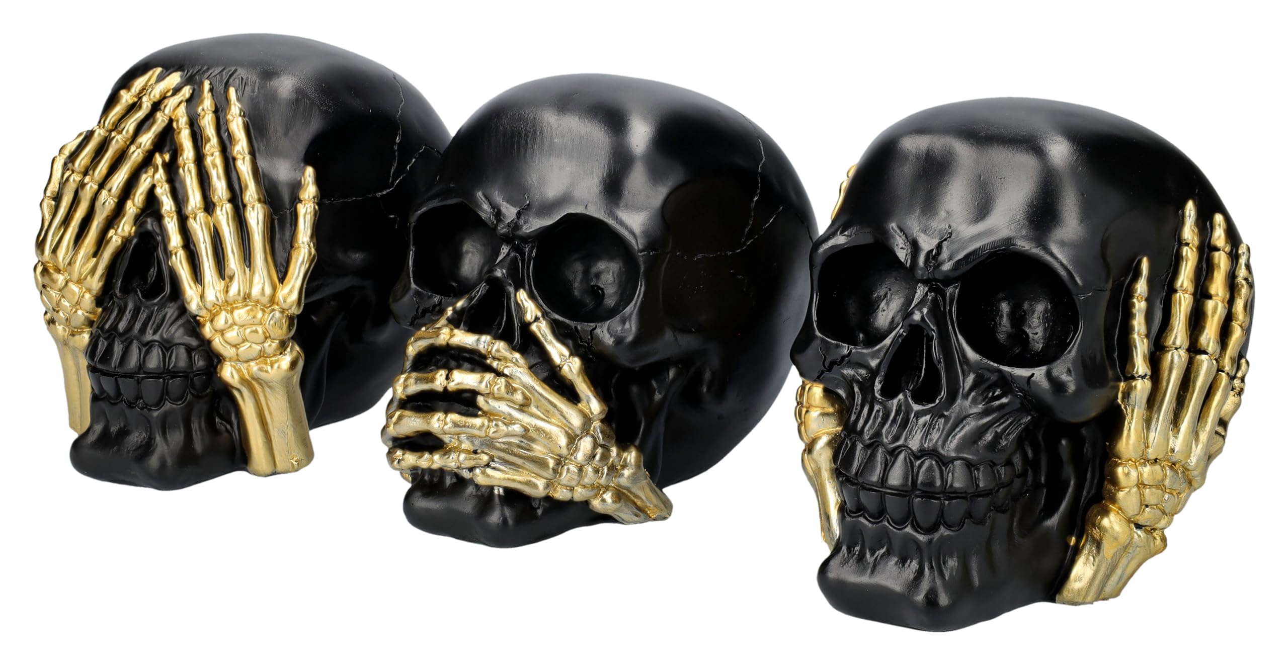 Figuren Shop GmbH Teschio non è un male 12 cm – nero oro decorazione teschio