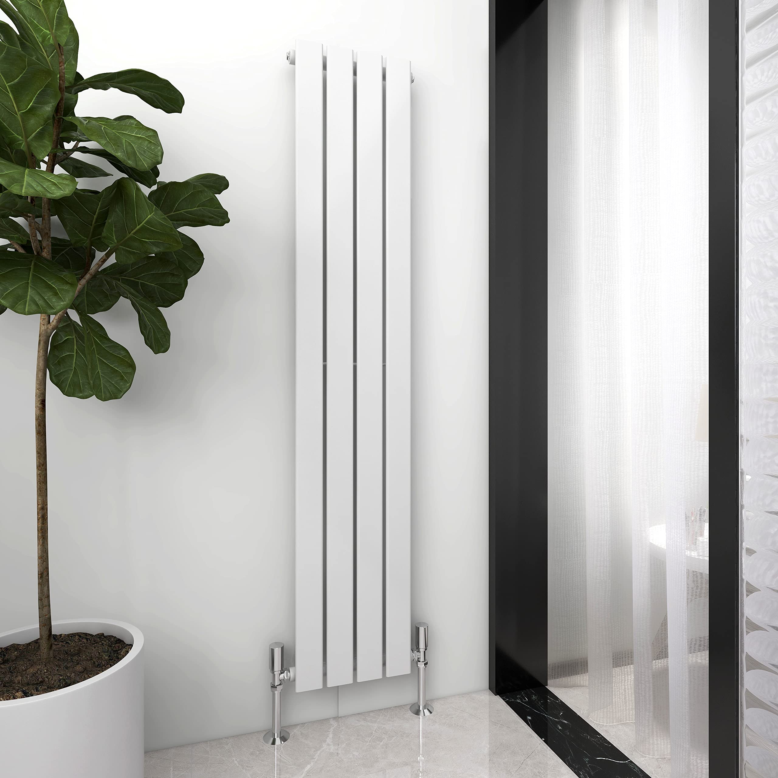 Mcc Direct White Radiator Horizontal Vertical Designer Flat Panel Central Heating Radiator 1600Mm Height (1600X272mm Single, )