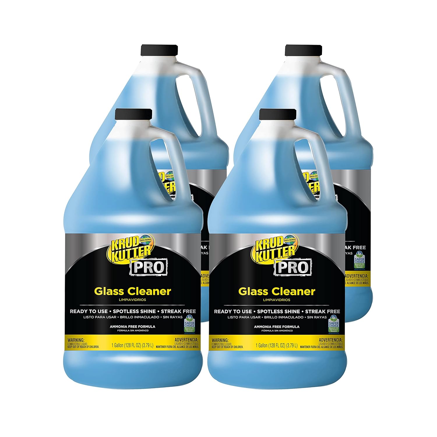 Krud Kutter Pro 352243 Glass Cleaner, Gallon, 4 Pack
