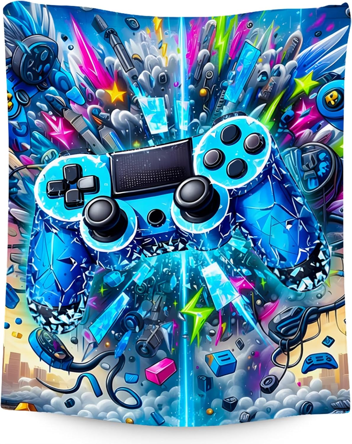 Gaming Blanket for Boys Gamer Blanket Gifts - 50"x60" Flannel Kids Throw for Game Chair Sofa Bed Playroom