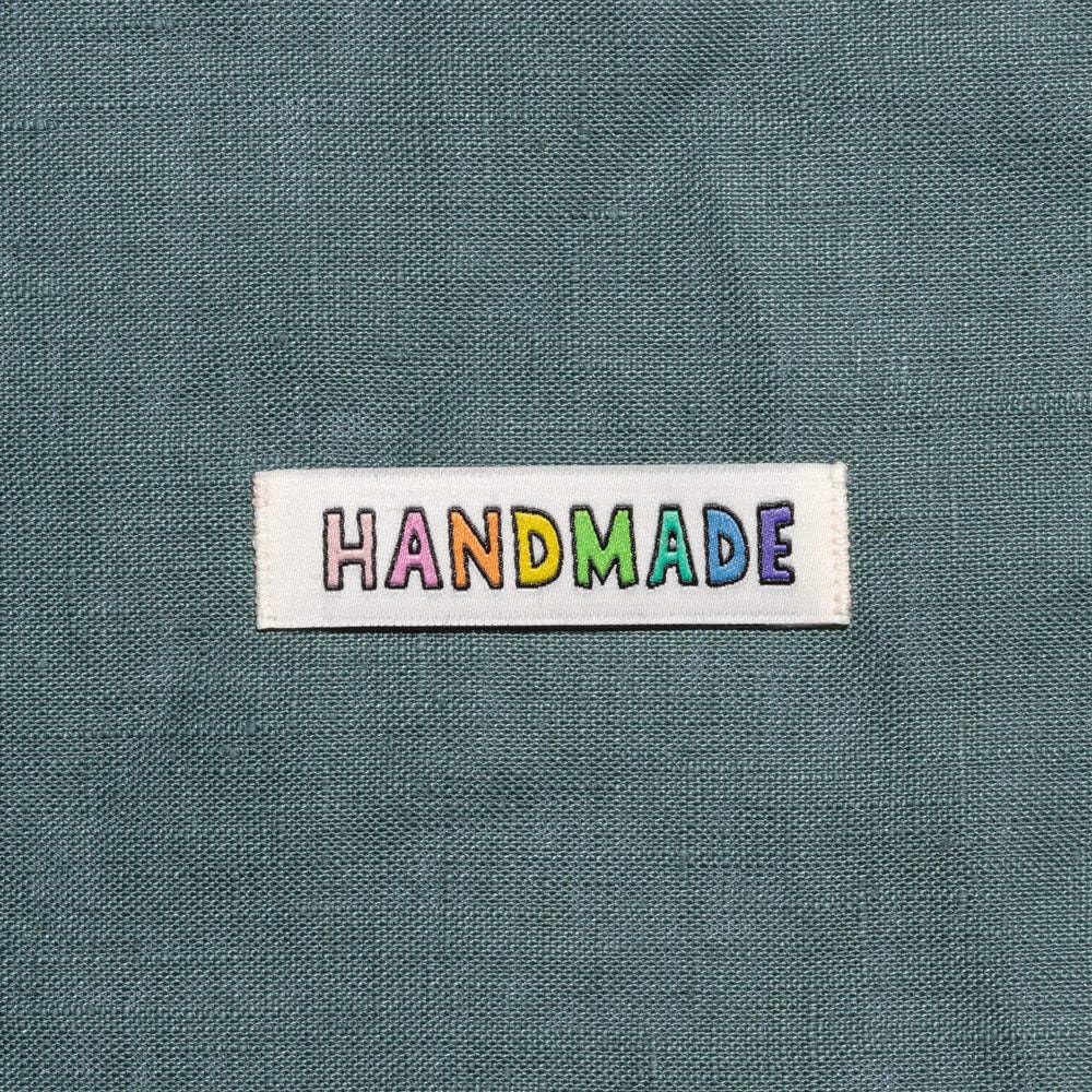 KATM Handmade Rainbow Sewing Labels - 6 Sew-in Labels for Sewing, Knitting and Handmade Items (0.4 x 1.8 Inches)