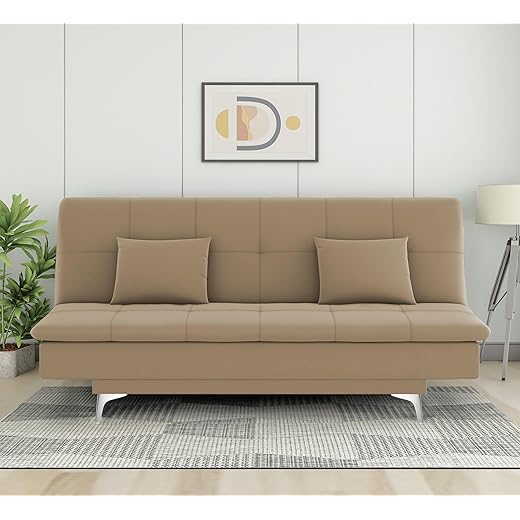 Adorn India Aspen 3 Seater Sofa Cum Bed Velvet Suede