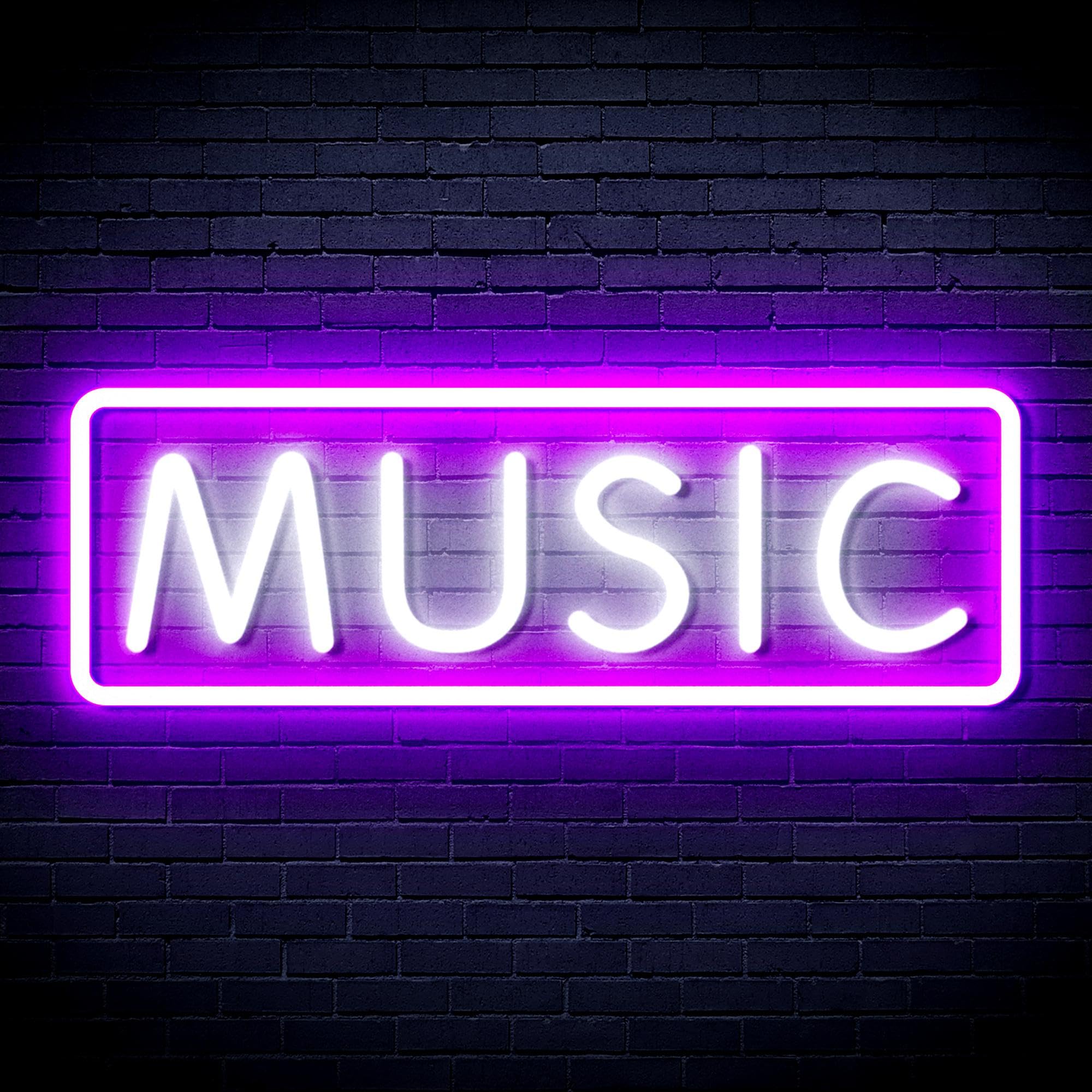 ADVPRO Music Sign Flex Silicone LED Neon Sign - White & Purple - st16s53-fnu0076-wp