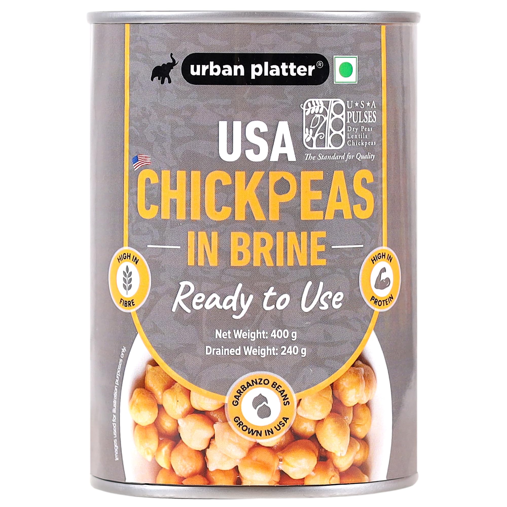 Urban Platter USA Chickpeas in Brine, 400g (Ready to Use | Drained Weight 240g | Garbanzo Beans | Perfect for Curries, Salads, Dips and More) (B0CPLHFF2R) Amazon Price History, Amazon Price Tracker