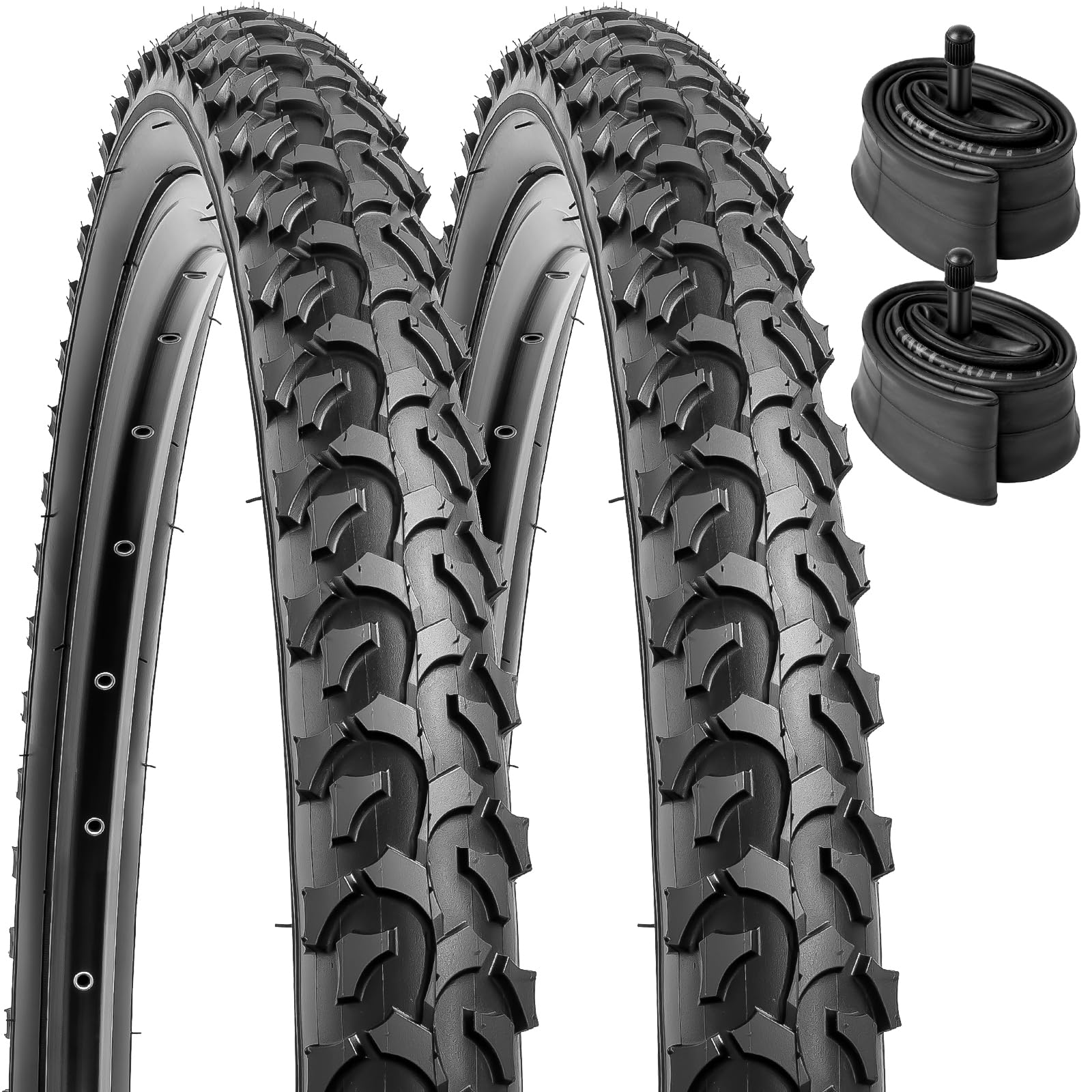 YunSCM 2PCS Plegable 16 Pulgada Neumáticos 16x2.125 ETRTO 57-305 más 2PCS 16 Pulgada Cámara de Aire AV32mm Valve Compatible Bike 16x2.10 16x2.125 16x2.25 Neumáticos and Cámara de Aire