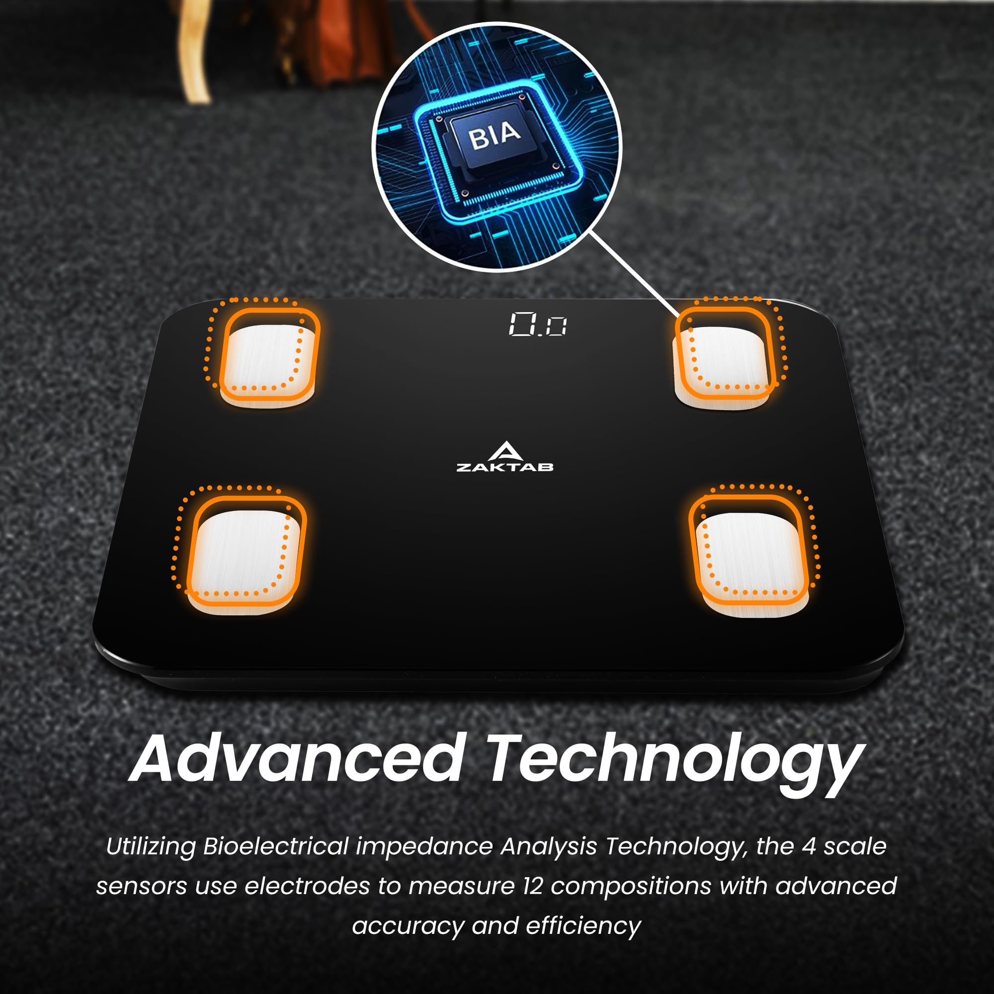 Báscula de baño Bluetooth con IMC, grasa corporal, análisis de masa muscular, capacidad de 400 libras, báscula corporal con pantalla LED, apagado automático, vidrio templado