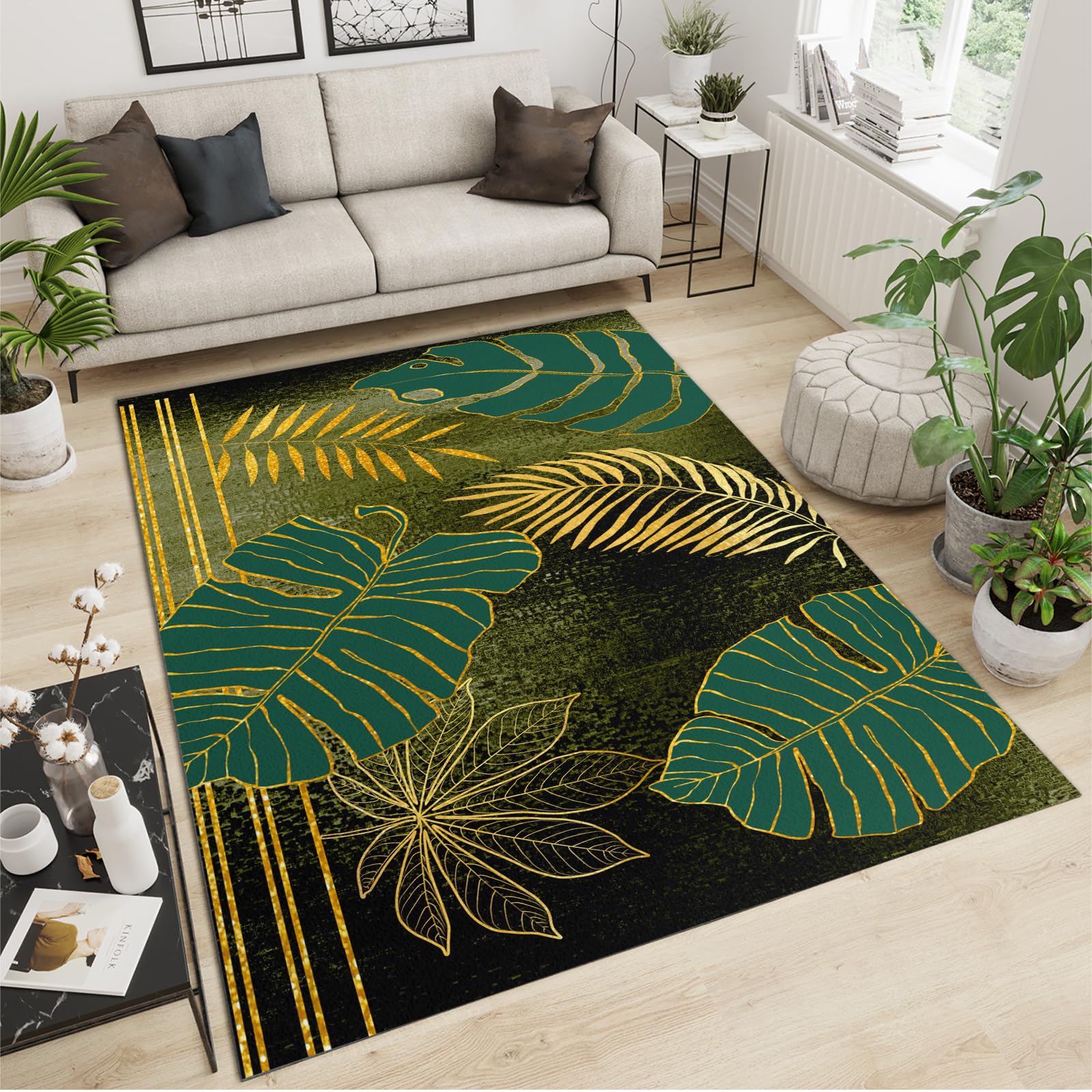 110×210 \"Green Emerald” ViNTAGE RUG Amazon.com: Vintage Emerald Green Texture Area Rug, Abstract