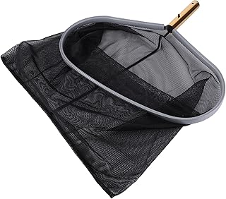 Ancinho de folhas de piscina resistente rede de estrutura de malha fina, limpador de escumadeira para lagos de peixes, ancinho de folhas de piscina, escumador de rede de folhas, suprimentos e acessórios para limpeza de piscina