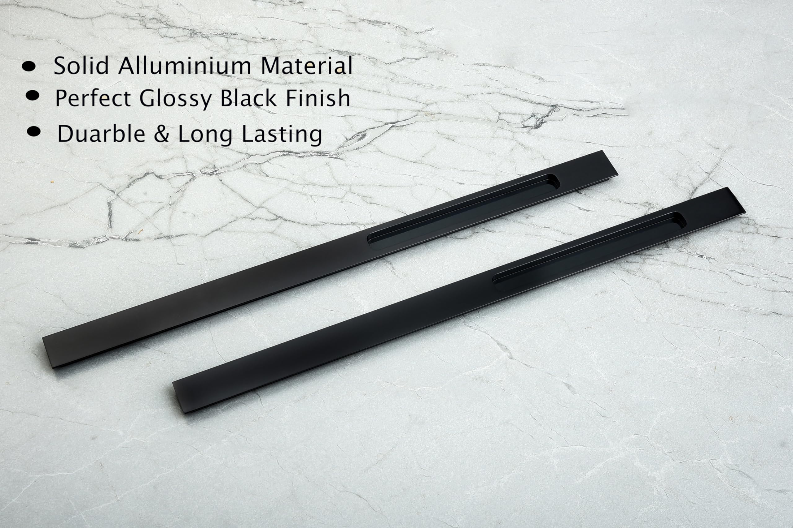 Black Conceal Handles - Sliding Doors & Cabinets -4 Black Conceal Handles - Sliding Doors & Cabinets -4