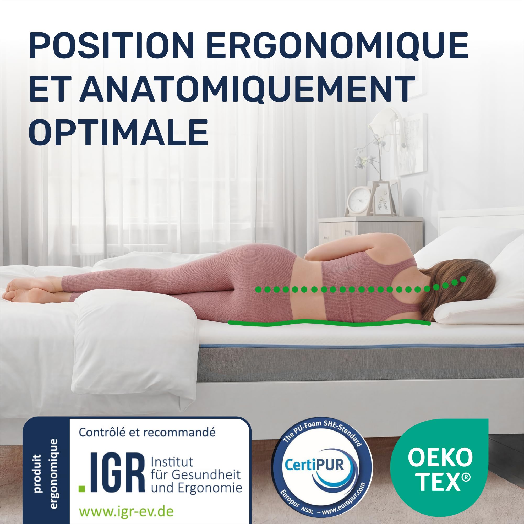 Dailydream Surmatelas 90x190 cm, Mousse à mémoire de Forme, 5 cm