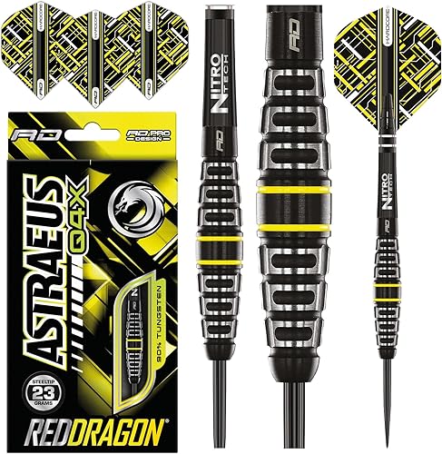 Miniatura 1 de RED DRAGON Astraeus Q4X Premium - Juego de dardos de tungsteno con puntas de acero y tallos