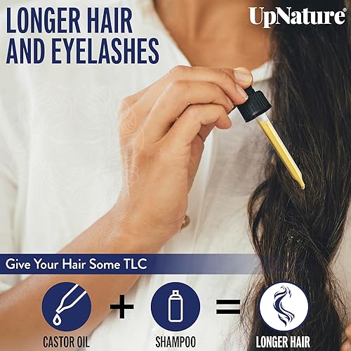 Miniatura 5 de Aceite de ricino 100  puro para cabello pestañas y cejas prensado en frío sin hexano fabricado en Estados Unidos estimula el crecimiento del cabello