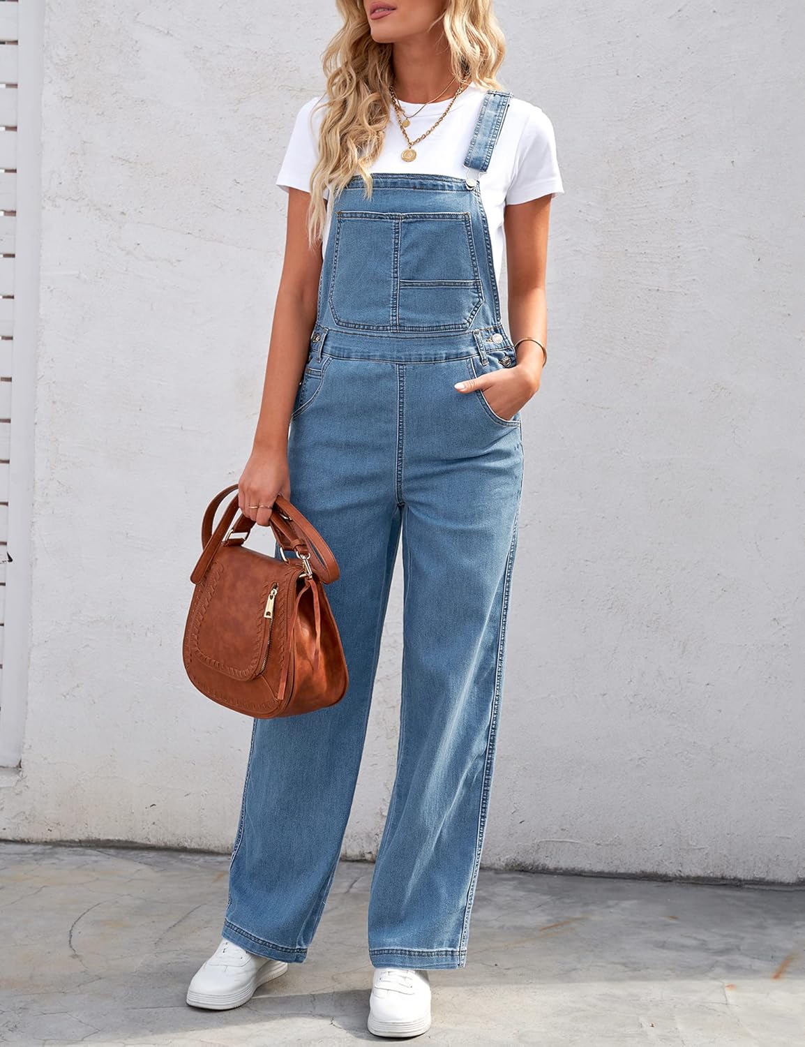 luvamia Overalls Women Loose Fit Denim Bib Baggy Overall Jumpsuit Straight Wide Leg Stretchy Jean Pants Fashion - Image 6