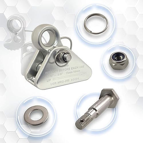 Miniatura 4 de Arborist - Agarradera de cuerda, leva extraíble, perno fijo y tuerca, ajustador de línea abatible, tamaños de cuerda de 7/16 a 5/8 pulgadas, ver