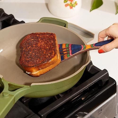 Miniatura 7 de Juego de utensilios de cocina de madera de 5 piezas, cucharas de madera para cocinar, utensilios de madera de Pakka para cocinar y servir, agarre