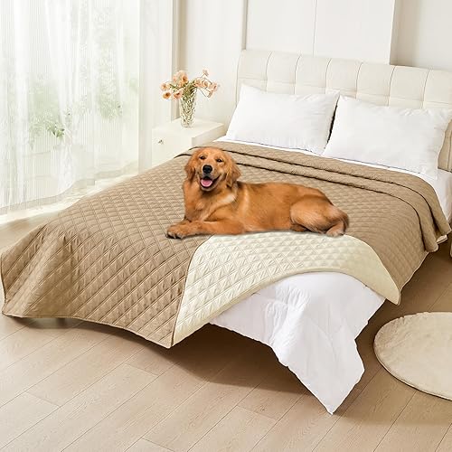 Miniatura 23 de Smiry Funda impermeable para cama de mascota, suave y lavable, para cama, sofá, reversible, perros pequeños, medianos, grandes, gatos, diseño