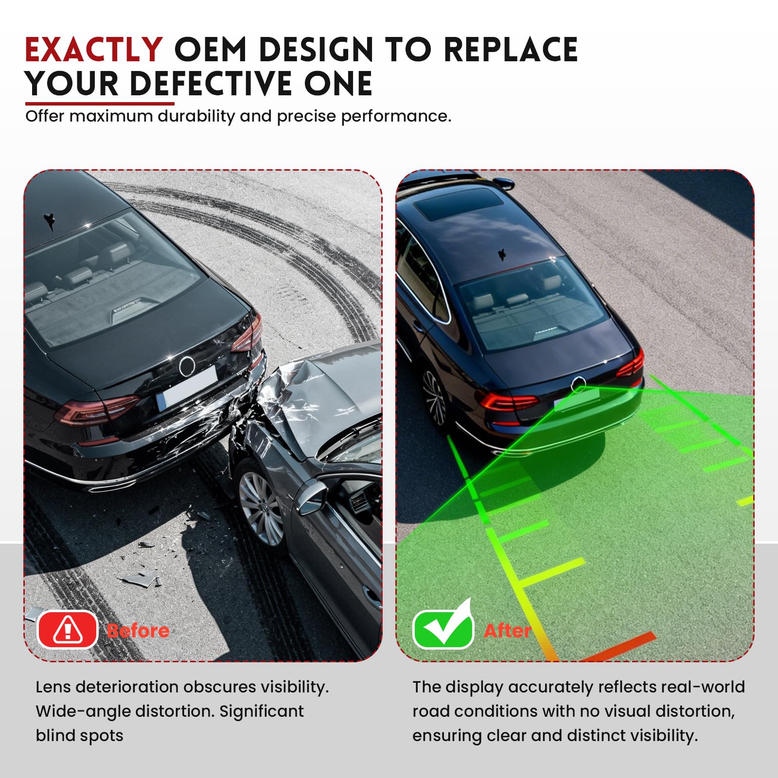 Cámara de Marcha atrás Compatible con Passat CC, Golf, Polo, cámara de visión Trasera 1280p, Alta definición, Resistente al Agua, visión Nocturna